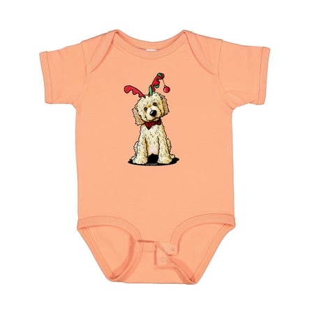 

Inktastic KiniArt Goldendoodle Reindeer Gift Baby Boy or Baby Girl Bodysuit