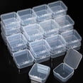thumbnail image 1 of 20 small plastic boxes, square clear plastic, small storage box, bead storage box 125*125*35mm, 1 of 5