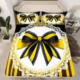 thumbnail image 1 of Erosebridal Cartoon Bow Tie Fitted Sheet Twin, Abstract Geomrtry Bedding Set Twin Size, Princess Style Decor（No Top Sheet）, 1 of 6
