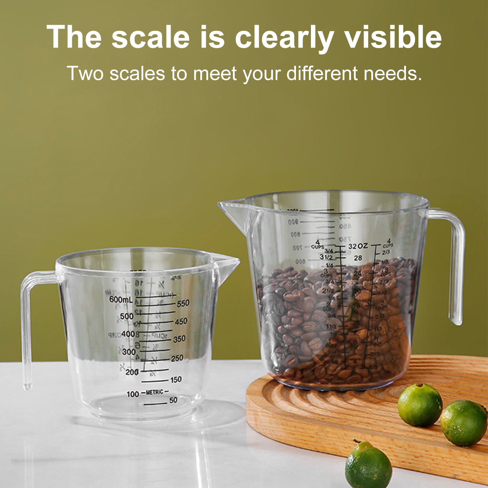 OTVIAP Transparent Soft Silicone Measuring Cup Visual Portable