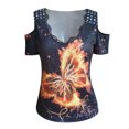 thumbnail image 4 of Womens Athletic Tops Was Out Long Sleeve Womens Summer Tees Tops Loose Fit Football Shirt Women Turtle Neck Long Sleeve Athletic Shirt Women Short Raglan Light Shirts for Orange M, 4 of 4