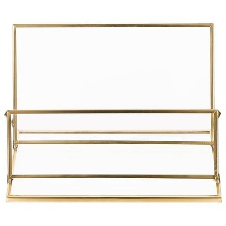 WHAMVOX  Metal Business Card Case Cards Holder Desktop Id Office Golden
