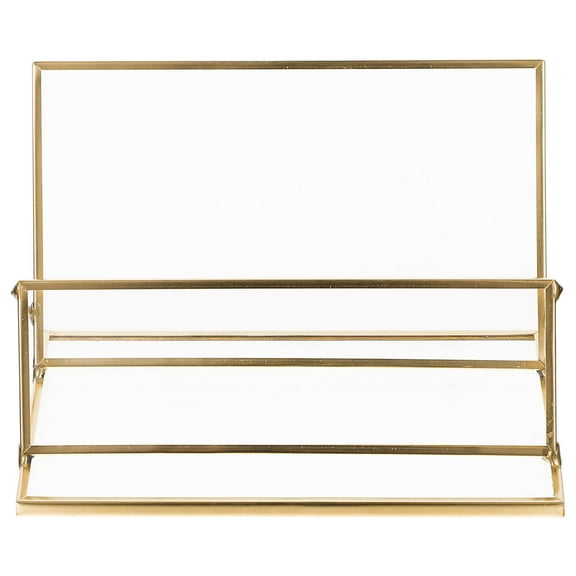 WHAMVOX  Metal Business Card Case Cards Holder Desktop Id Office Golden