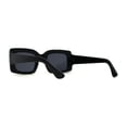 thumbnail image 2 of Womens Thick Rimmed Square Rectangular Sunglasses All Black, 2 of 4