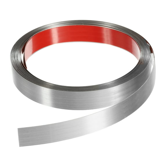 Peel Stick Trim, Molding & Wall Trim,Brushed Silver,16.4 Ft x 0.8 Inch