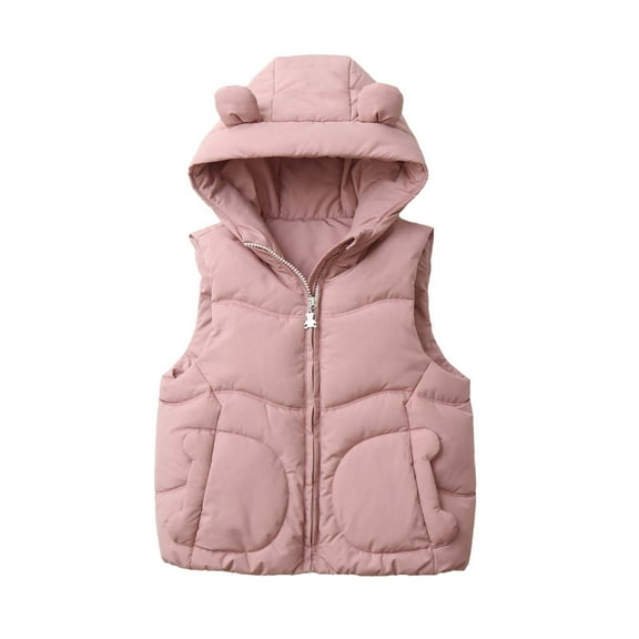 FAIWAD Boys and Girls Hooded Puffer Vest Zip up Sleeveless Padded Jacket Winter Warm Waistcoat