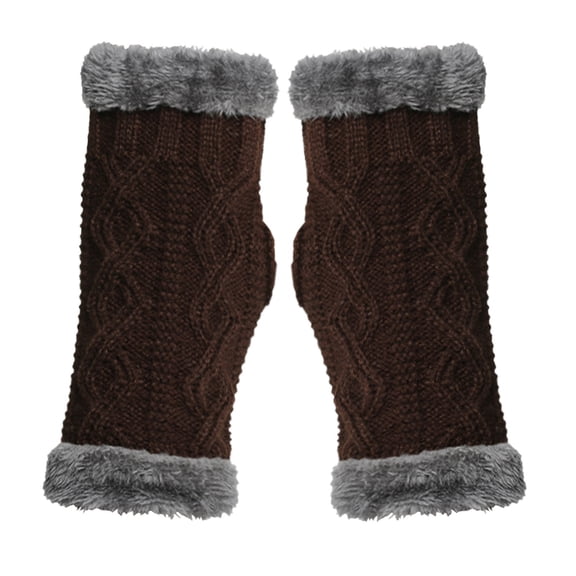 BELLZELY Women Gloves for Cold Weather Women Winter Wrist Arm Warmer Solid Knitted Short Fingerless Gloves Mitten