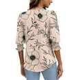 thumbnail image 6 of Xdegoge 3/4 Sleeve Tops for Women Plus Size Floral V Neck T Shirt Summer Fashion Tunic Shirts Dressy Casual Loose Fit Blouses, 6 of 6