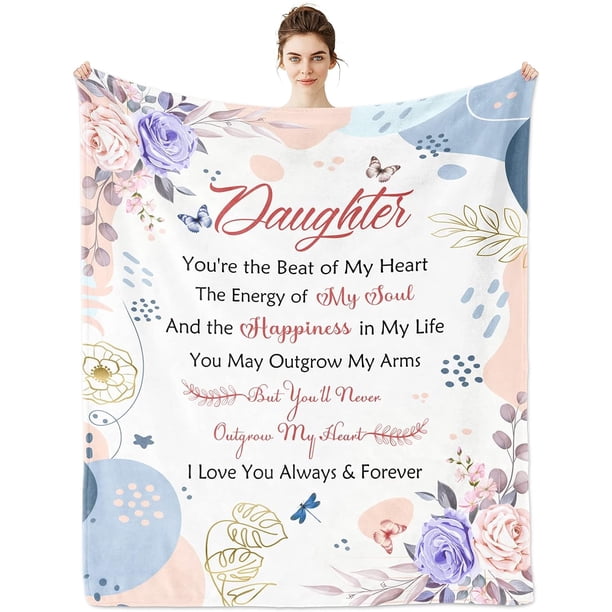 LHSHID Daughter Gifts Gifts For Throw Blankets From Mom Birthday Adult DaughterBirthday Gift Ideas Mothers Day Wedding Christmas 40"x50"