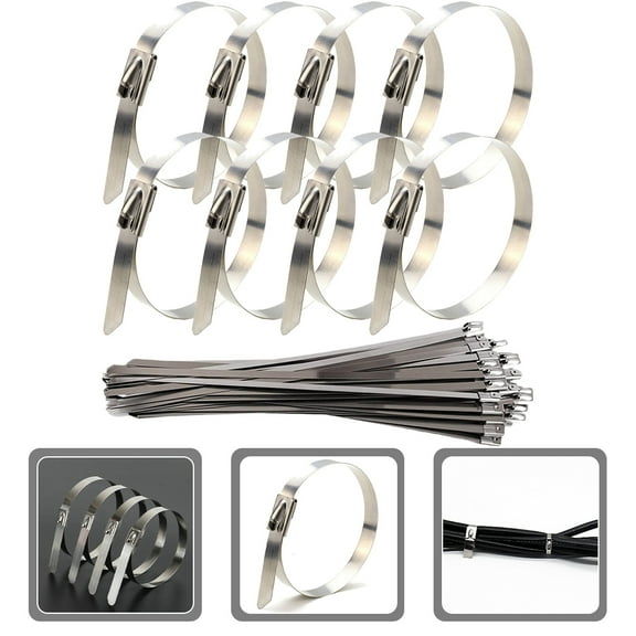 Mobutofu 100Pcs Multi Purpose Metal Ties for Cable Management and Binding
