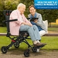 thumbnail image 2 of WETS Ultra-Light 13lbs Aluminum Transport Wheelchair | Foldable with Flip-Up Armrests & Safety Belt | 286lbs Capacity | Includes Travel Bag, 2 of 10