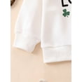 thumbnail image 5 of vera natura Baby Irish Festival Outfits ShamrockLetter Print Long Sleeve Sweatshirt with Solid Color Pants, 5 of 9