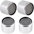 thumbnail image 1 of WWS-4 PCS Faucet Aerator, Kitchen Sink Faucet Aerator Adapter with Solid Brass Shell, 55/64 inch Female Thread Water Conserve Filter with Gasket for Kitchen and Bathroom, Chrome, 1 of 4