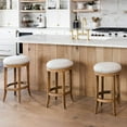 thumbnail image 3 of Maven Lane Eva Bar Stool in Weathered Oak Finish w/ Sand Color Fabric Upholstery, 3 of 8