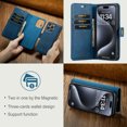 thumbnail image 6 of Dteck Case for iPhone 15 Pro Max Wallet 2 in 1 Magnetic Detachable Folio Flip Leather Case for Men Women,Blue, 6 of 6