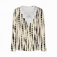 thumbnail image 4 of Towmus T Shirts for Women V neck 3/4 Sleeve Dressy Blouse Floral Print Tops Dressy Casual Pleated Elbow Sleeve Tees, 4 of 5