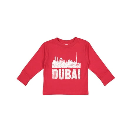 

Inktastic Dubai City Skyline with Grunge Gift Toddler Boy or Toddler Girl Long Sleeve T-Shirt