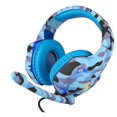 thumbnail image 1 of Auriculares para juegos de camuflaje de 3,5 mm con micrófono, auriculares LED para PC, portátil, PS4, Copoz???Blue??‰ ZefeiWu 8390615019422, 1 of 1