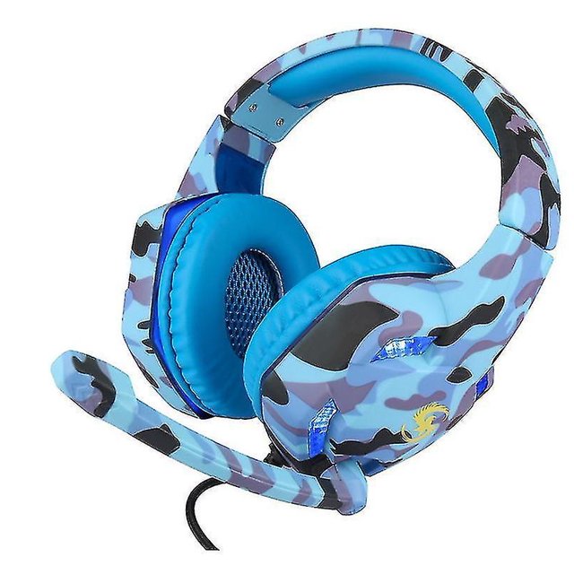 Auriculares para juegos de camuflaje de 3,5 mm con micrófono, auriculares LED para PC, portátil, PS4, Copoz???Blue??‰ ZefeiWu 8390615019422