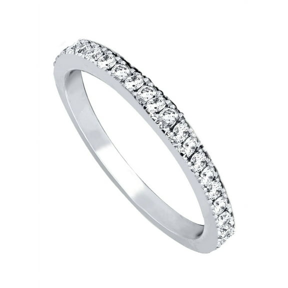 MABELLA 0.32 Carat TCW Cubic Zirconia Sterling Silver Anniversary Ring Wedding Band