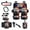 Eagle American Flag, variant on Jeiento Horse 14 Pack Car Seat Cover Full Set with Steering Wheel Cover Auto Seatbelt Pads Cup Coaster Trash Can Rear View Mirror Cover Coasters Armrest Cover Gear Shift Knob Cover Set Abstract Fire