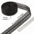 thumbnail image 2 of AK-Trading Floral Lace Ribbon 1 Inch x 10 Yards for Crafts and Decoration- Black, 2 of 11