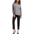 thumbnail image 1 of DKNY Womens Step-Hem Knit Sweater, Grey, Medium, 1 of 2