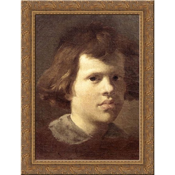 Portrait of a Boy 20x24 Gold Ornate Wood Framed Canvas Art by Bernini, Gian Lorenzo