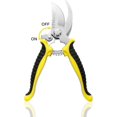 thumbnail image 2 of Pruning Scissors - Professional High Carbon Alloy Steel Garden Shears Bypass Pruning Shears Lightweight Hand Pruner with Locking Mechanism (Yellow Sec, 2 of 5