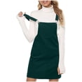 thumbnail image 4 of Lovskoo Women's Cute Corduroy Overall Bib Dress Pinafore Buckle Suspender Skirt Jumper Dress with Pockets Green M, 4 of 7