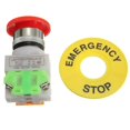 thumbnail image 1 of fornnerg Self Lock E-stop Switch with Warning Cap Equipment Emergency Stop Push Button, 1 of 5