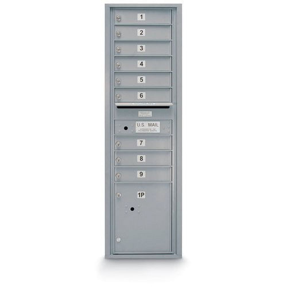 Postal Products Unlimited N1029455GLD 9 Door Standard 4C Front Loading Mailbox - Gold