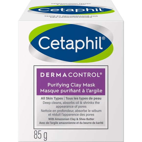 Cetaphil Pro Dermacontrol Purifying Clay Mask With Amazonian & Bentonite Clay | Ideal for Oily, Sensitive Skin | Reduces the Appearance of Pores | Fragrance and Paraben Free | 85g