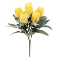 thumbnail image 2 of Yellow Artificial Tulips Red Bouquet by Dusknt Home Decor Artificial Flower Arrangement Realistic for Wedding Photo Props, 2 of 8