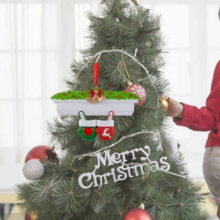 

Gwong Christmas Style Hanging Decor Exquisite Resin Creative Stocking Shape Hanging Pendant for Home