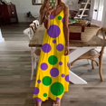 thumbnail image 1 of Pisexur Robe Sans Manches à Col en V pour Femme, Robe d'Été Décontractée Imprimée Sans Manches, Robe Longue à Bretelles à Col en V, Robe pour Femmes, 1 of 5