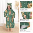 thumbnail image 4 of Wearable Blanket with Sleeves and Pocket Oversized Hooded Sweatshirt 3-14 YR Gingerbread Christmas Theme Pattern L, 4 of 7
