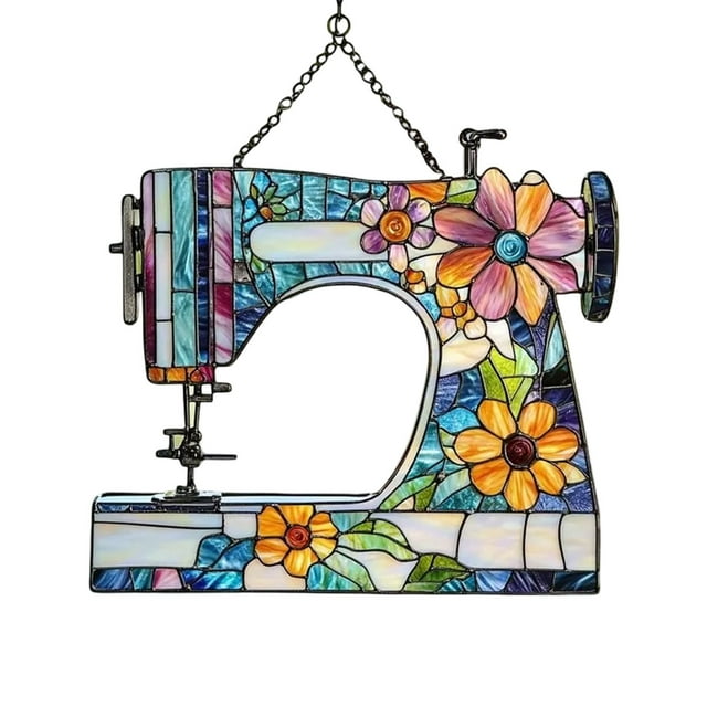 Sewing Machine Floral Window Hanging Ornament Sewing Machine Window Ornament Sewing Machine Window Hanging Ornament Tailor Shop Sewing Ornament