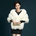 thumbnail image 6 of Womens Winter Faux Fur Scarf Collar Shrug V-Neck Shawl Wrap Stole Bridal Cloak, 6 of 9