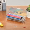 thumbnail image 7 of Plastic Pencil Box Large Capacity Pencil Boxes Clear Boxes with Snap-Tight Lid Stylish Office Supplies Storage Organizer Box Birds on A Wire, 7 of 7