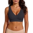 thumbnail image 4 of ByworldtasicNo Boundaries Womens Seamless Wireless V Neck Bra Wide Fixed Strap Invisible Smooth Bra Everyday T-Shirt Comfort Bralette, 4 of 6