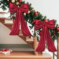 thumbnail image 7 of Christmas Bow Large Satin Ribbon Bow Decorations for Christmas Tree Birthday Party Backdrop Wall Decor Wedding Supplies (Wine), 7 of 7