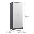 thumbnail image 5 of Office File Cabinets Metal Outdoor Cabinet, Made Of Stainless Steel, Large Capacity, Secure Lock For Anti-theft, Waterproof And Moisture-proof, With Shelves, Cleaning Tool Storage Cabinet, Vertical, 5 of 10