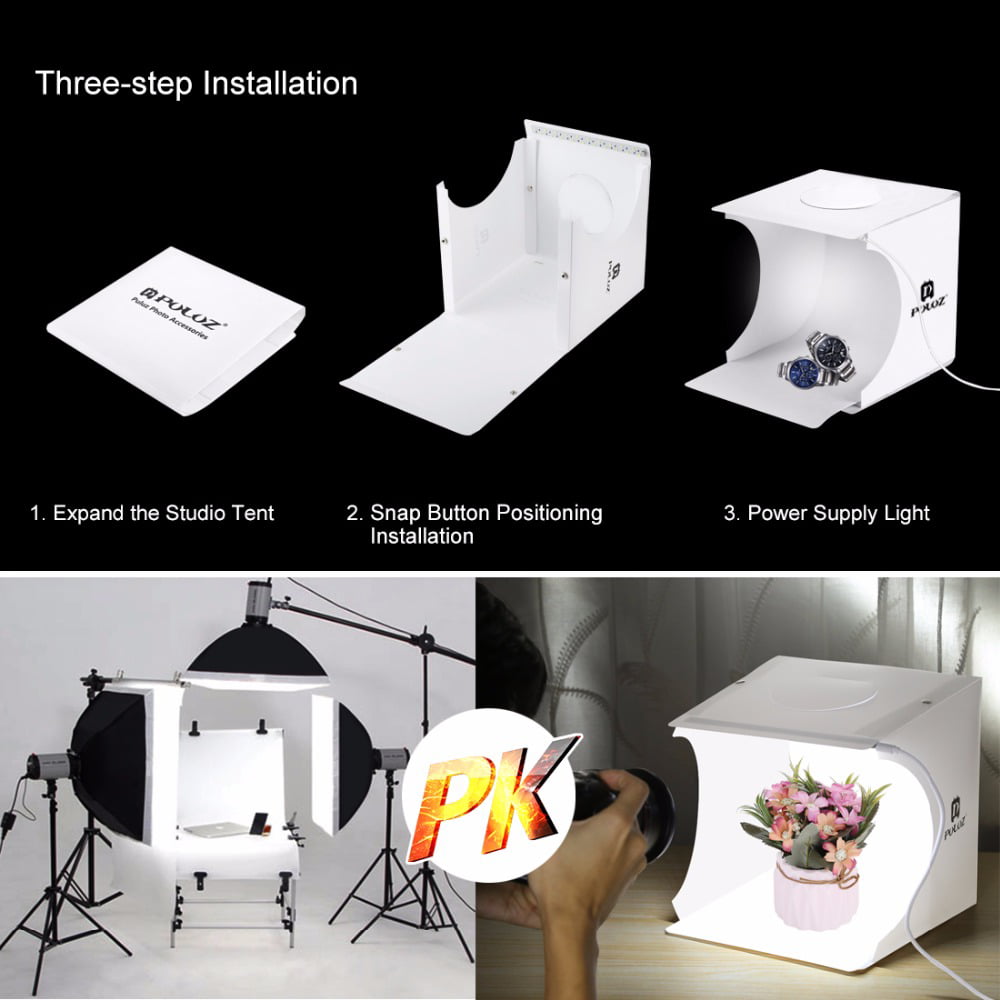 PULUZ Mini LED Photography Light Lamp 20CM Lightbox Photo Studio Shooting Tent 