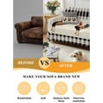 thumbnail image 5 of Black White Plaid Rooster Couch Cover for 2 Cushion Sofa, Vintage Farmhouse Checkered Rustic Washable Loveseat Sofa Covers Slipcover for Sectional Sofas L-Shaped, Couch Throw Cover 71"x118", 5 of 9