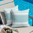 thumbnail image 2 of Throw Pillow Covers, Farmhouse Aqua Striped 26x26 Pillow Covers for Couch/Sofa/Bed, Modern Minimalist Stripes Decorative Square Linen Cushion Pillowcase for Home Decor, 2 of 9