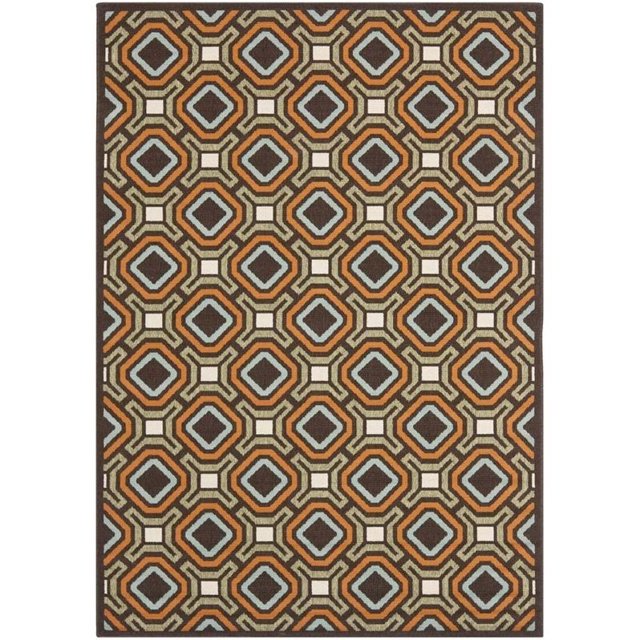 Safavieh Veranda Chocolate Indoor Outdoor Rug - 6'7" x 9'6"