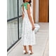 thumbnail image 4 of Vestido largo Wenrine de verano con estampado floral y cuello en V, sin mangas, verde, 4 of 6