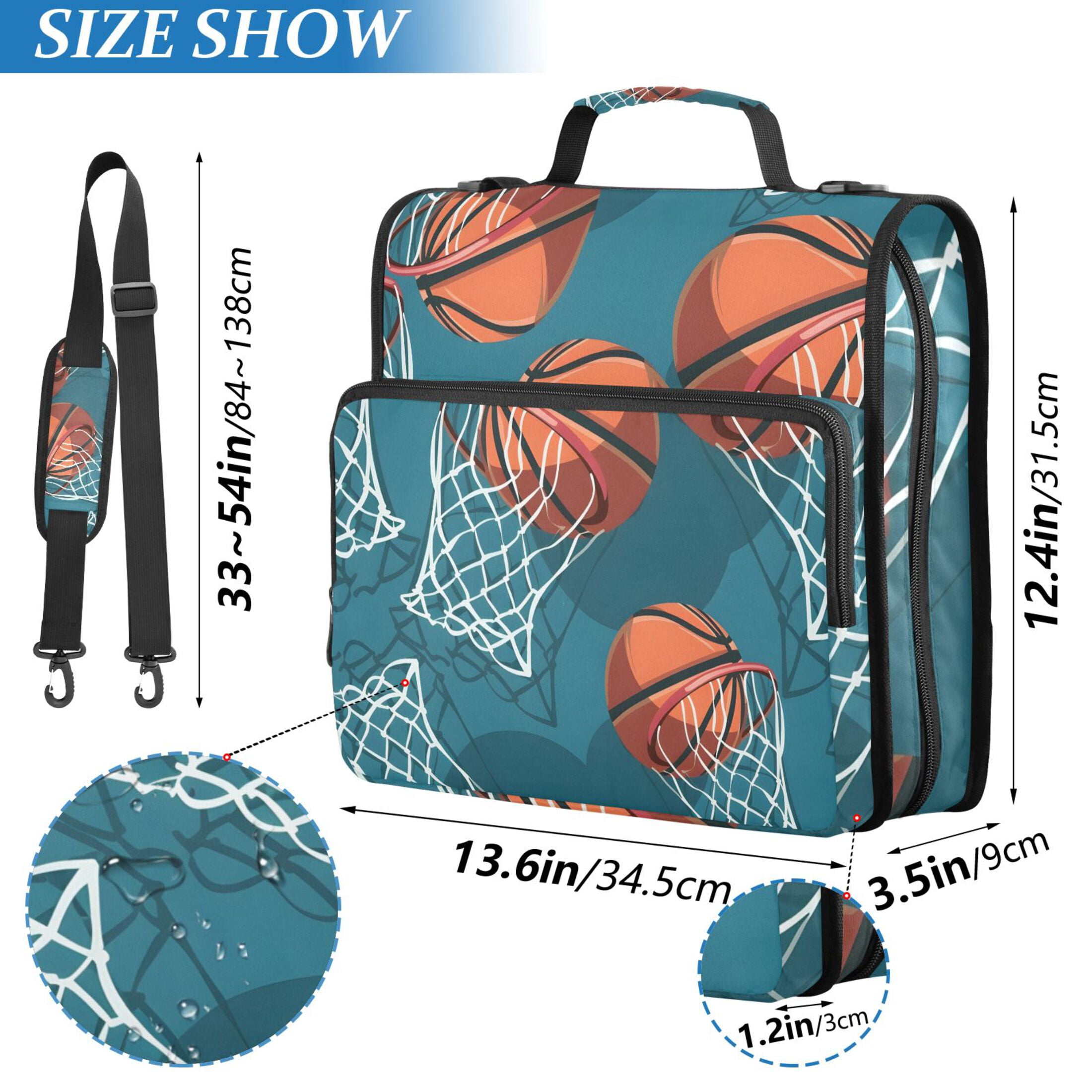 ALAZA Zipper Binder Basketball-a1 3 Ring Trapper Keeper File Folder Organizer Bag