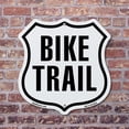 thumbnail image 4 of Bike Trail (2 Pack) 12 inch X 12 inch Shield Shaped Commercial Grade Plastic Signs Weather Resistant Made in the USA, 4 of 6